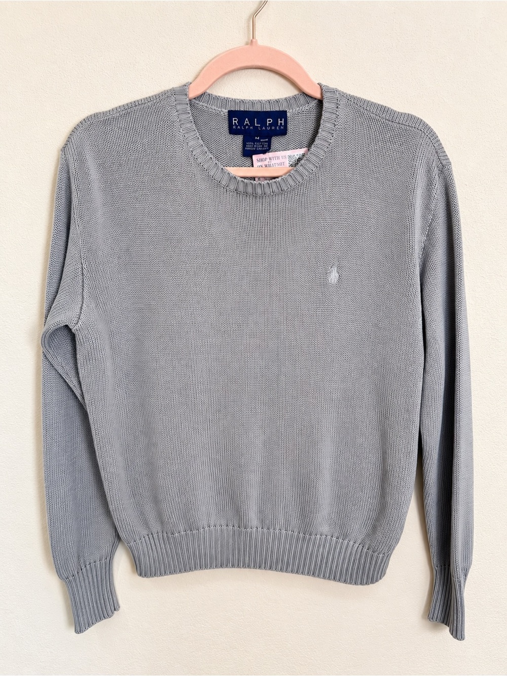 Ralph Lauren Gray Crewneck Pullover Sweater Old Money Country Club Prep Vintage